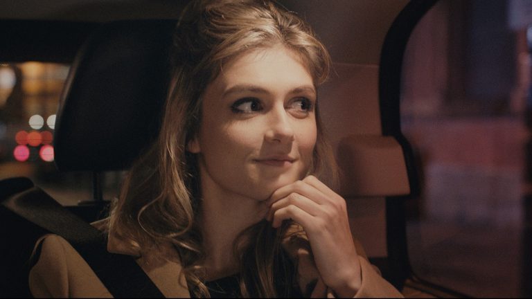 Shot of a girl looking out of a taxi window from the Mercedes-Benz Vans TVC shoot